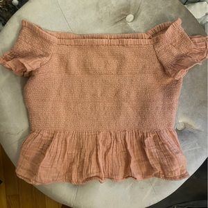 Blush Pink American Eagle Off the Shoulder Top